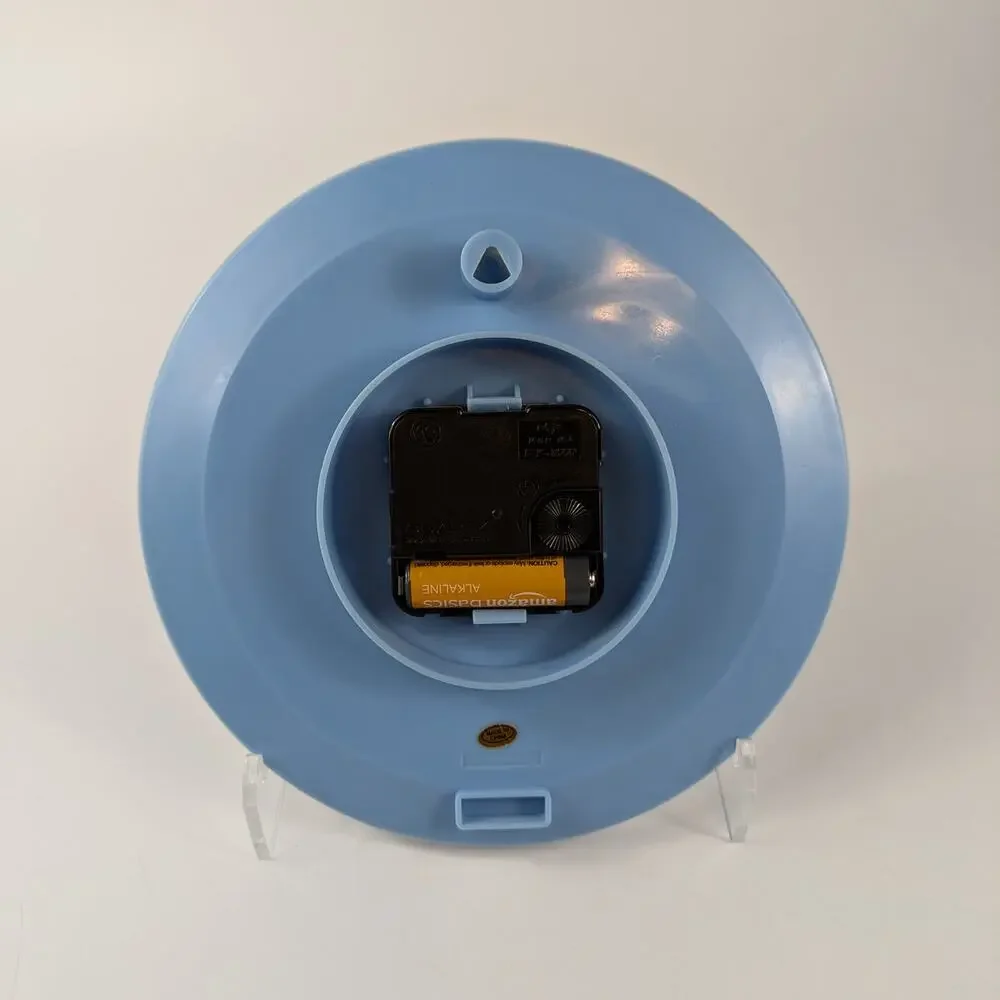 Sanrio Hello Kitty Wall Clock Working Vintage 2002 Baby Blue Angel 7.75